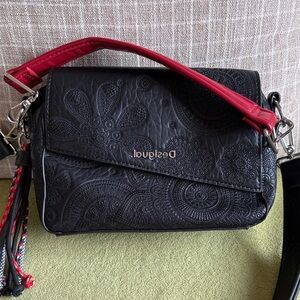 Desigual (Spain designer brand) Black Embossed Crossbody Bag